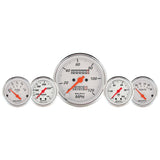 AutoMeter Gauge Kit 5 Pc. 3-1/8in. & 2-1/16in. Mech. Speedo. Wtmp & Oilp Arctic Wht