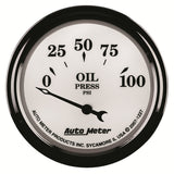 AutoMeter Gauge Oil Press 2-1/16in. 100PSI Elec Old Tyme White II