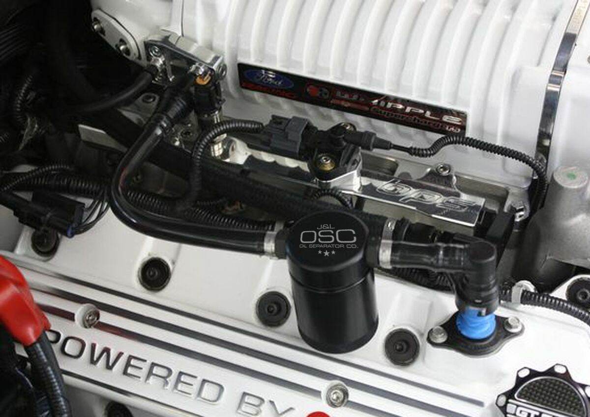 J&L Oil Separator 3.0 Passenger Side, Black Anodized