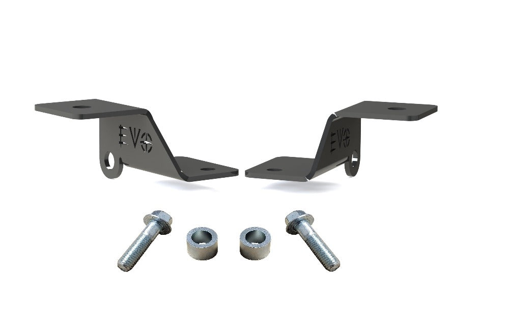 EVO MFG 2020-2024 Jeep Gladiator JT 392, Moab & Mojave (High Hood) A Pillar Cowl Ditch Light Mounts, Pair Black
