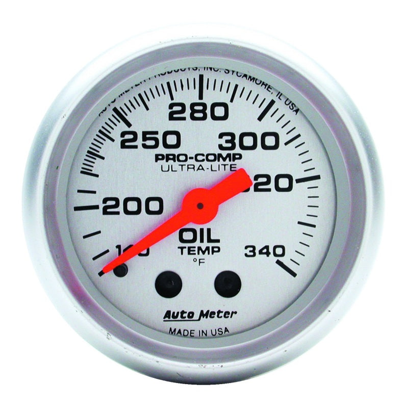 AutoMeter Gauge Oil Tank Temp 2-1/16in. 140-340 Deg. F Mechanical Ultra-Lite