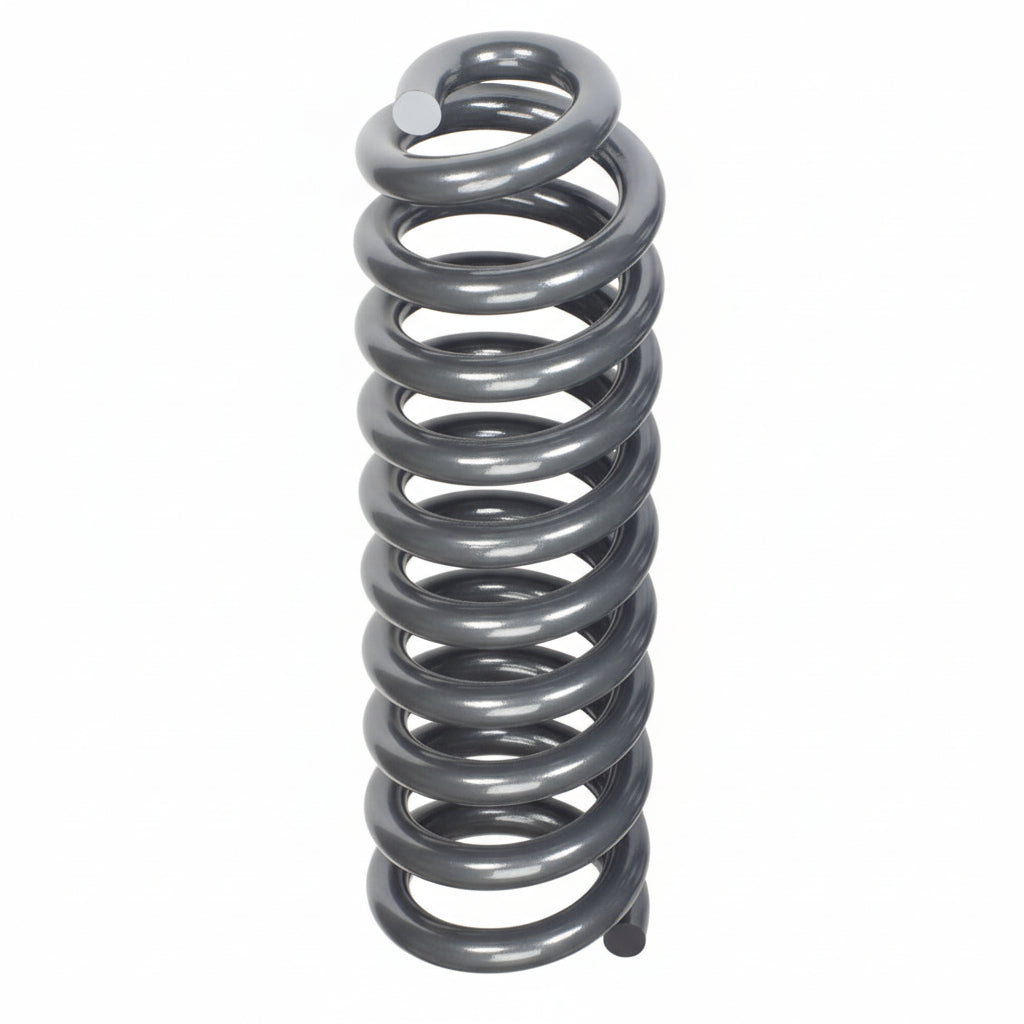 Coiled spring on a white background
