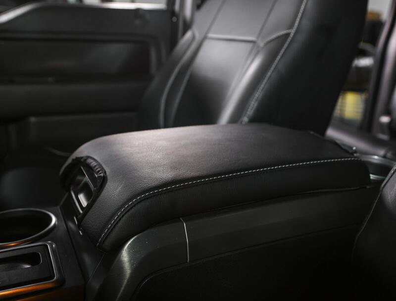 PRP 10-14 Ford Raptor  Center Console Cover- Black with Silver Stitch