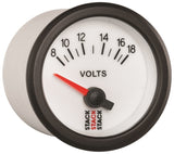 Autometer Stack 52mm 8-18V Electric Battery Voltage Gauge - White