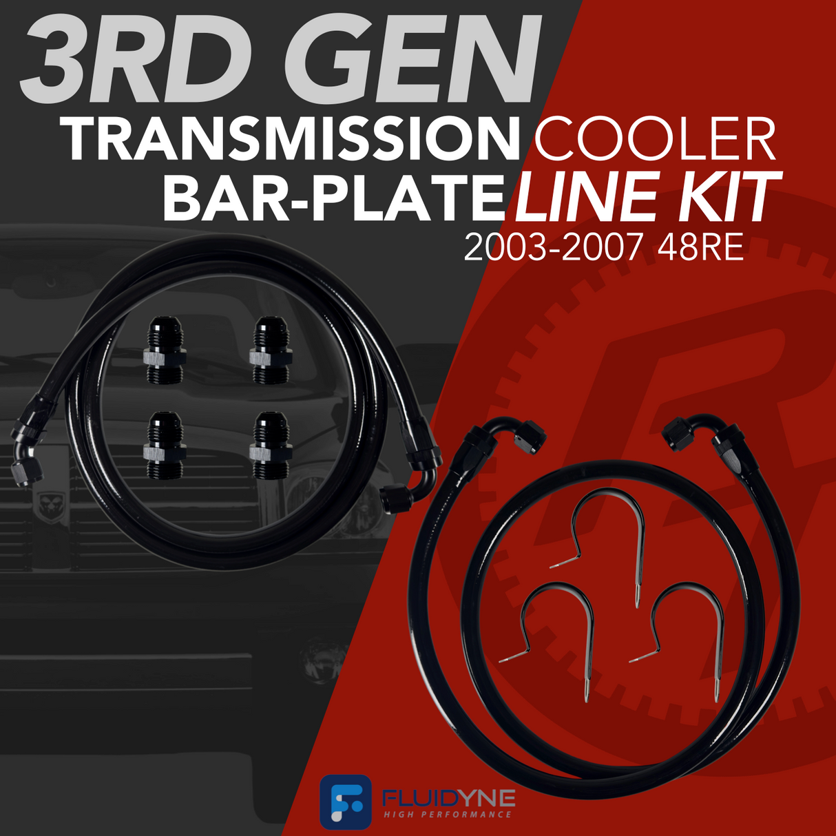 FLUIDYNE EXTREME DUTY TRANSMISSION COOLER LINE KIT - 48RE