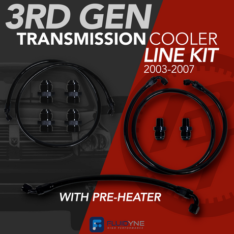 FLUIDYNE 3RD GEN COOLER LINE KIT - WITH PRE-HEATER (03-07 48RE)