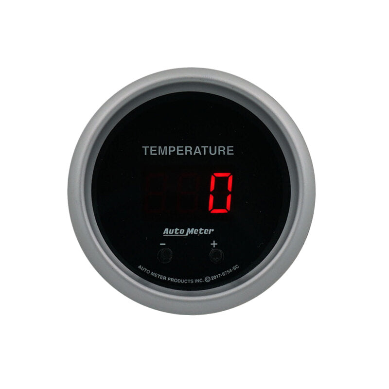 Autometer 52.4mm Black Switchable 60-340 Degrees F / 40-170 Degrees C Sport-Comp Elite Digital Gauge