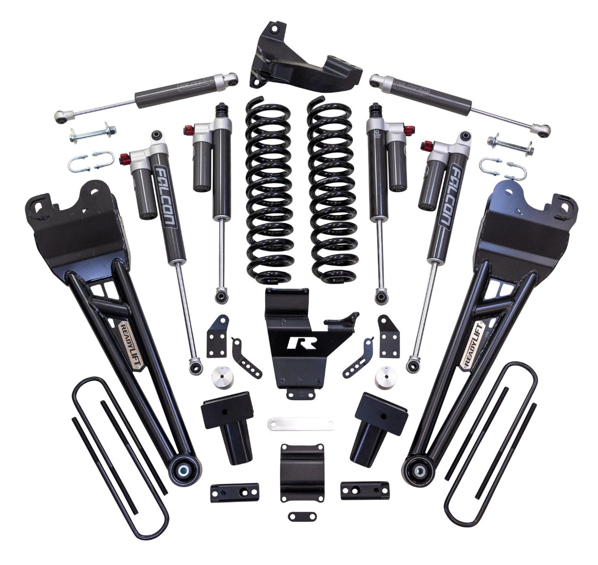 ReadyLIFT 43-23440 - 2023-2026 Ford F250/F350 Diesel  4'' Coil Spring Lift Kit with Falcon 3.3 Front/Rear Shocks, Radius Arms, Dual Steering Stabilizer, and Front Track Bar Bracket