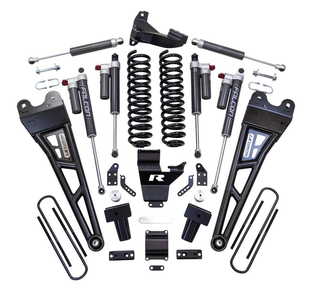 ReadyLIFT 43-27440 - 2017-2022 Ford F250/F350 Diesel  4'' Coil Spring Lift Kit with Falcon 3.3 Front/Rear Shocks, Radius Arms, Dual Steering Stabilizer, and Front Track Bar Bracket