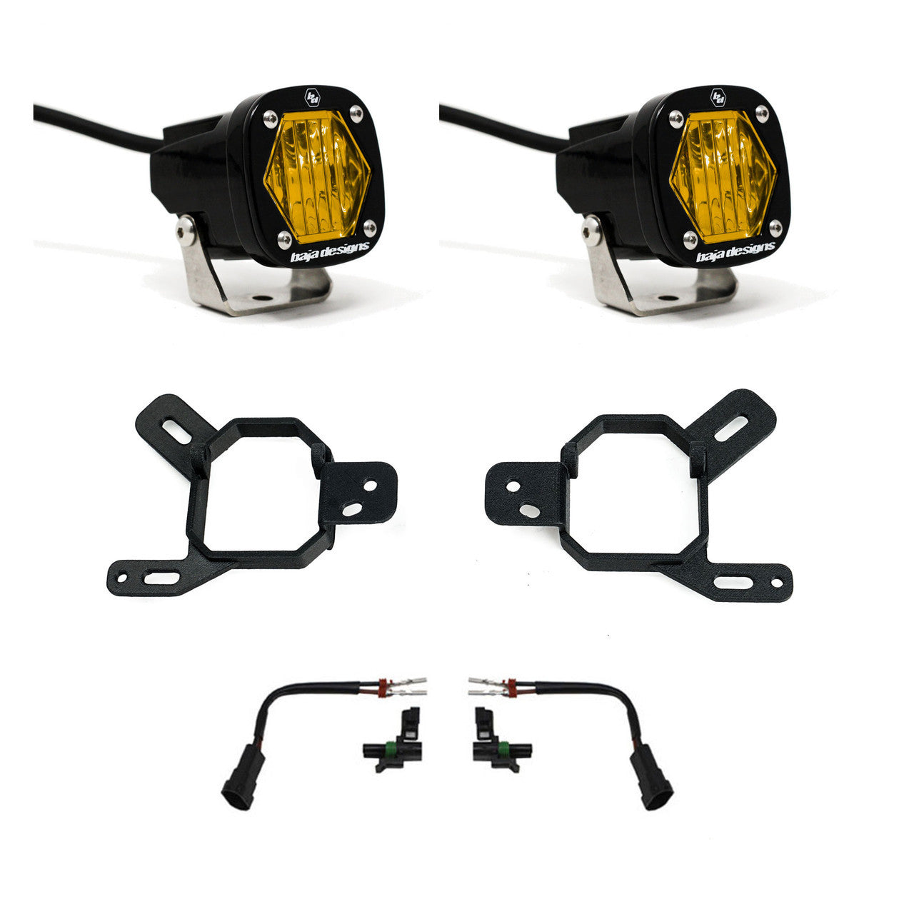 Baja Designs 24-25 GM 2500/3500 S1 Fog Pocket Light Kit - Baja Amber