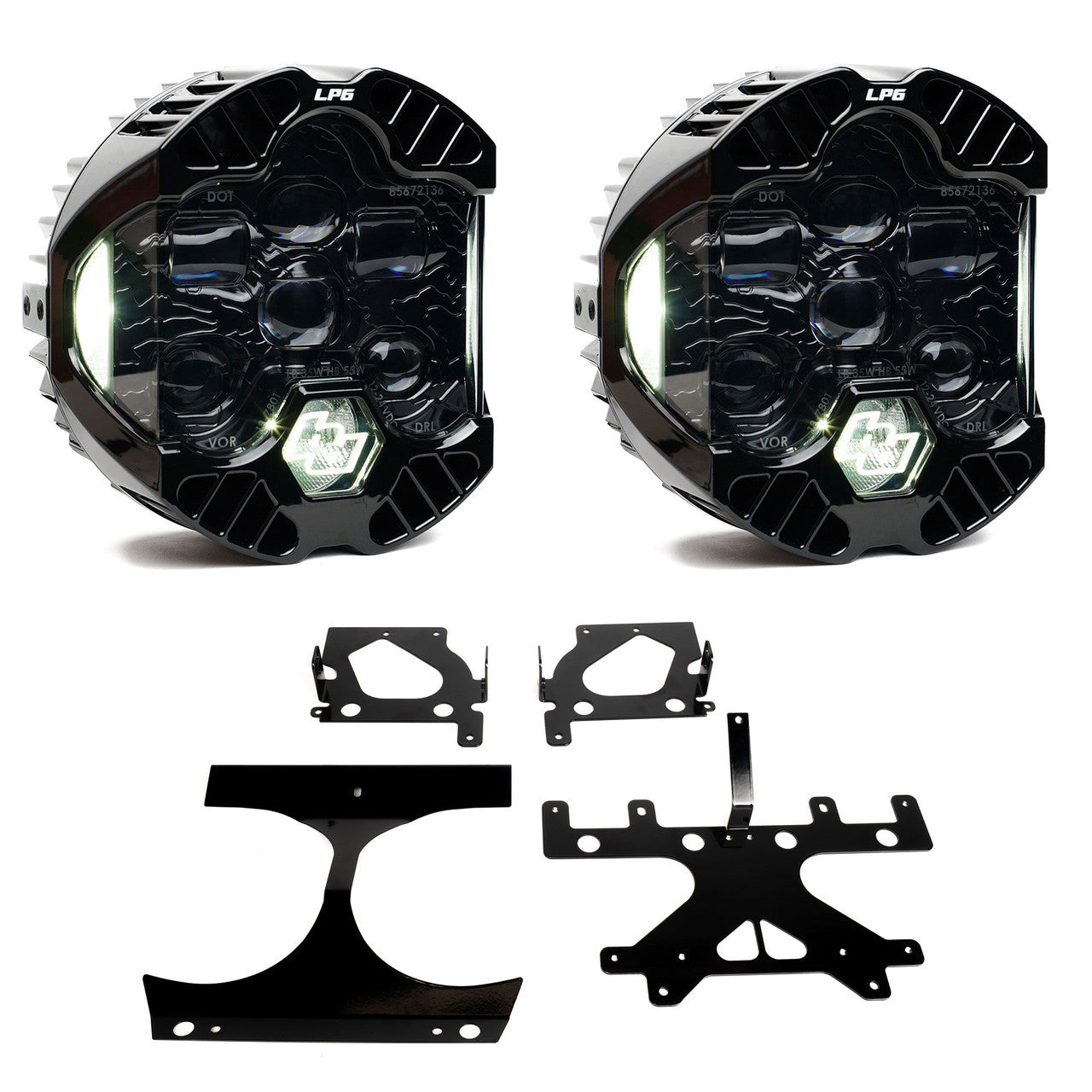 Baja Designs 15-24 Harley Davidson Road Glide (Dual Light) DOT LP6 LED DRL Headlight Kit - White