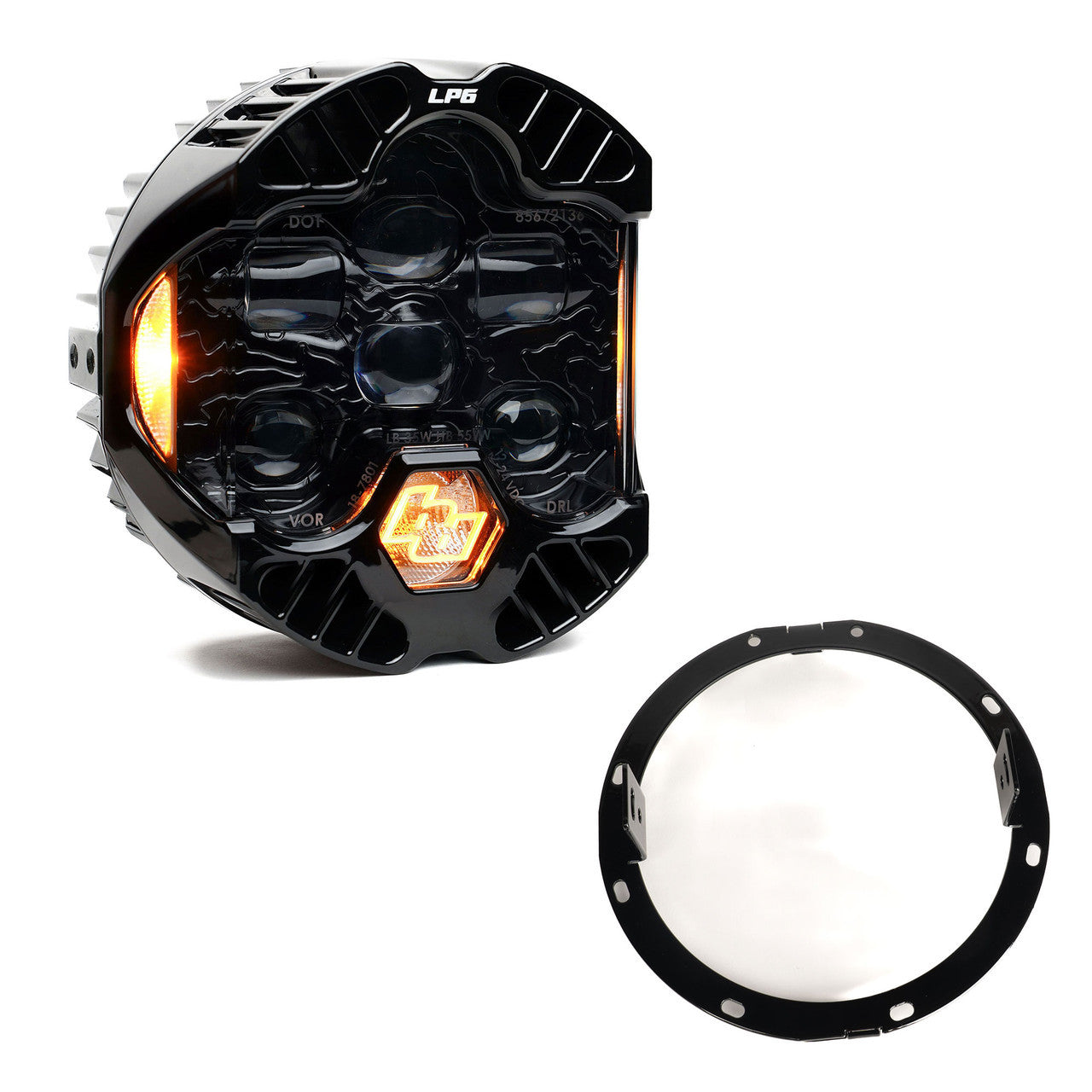 Baja Designs 14-23 Harley Davidson Street Glide (Single Light) DOT LP6 LED DRL Headlight Kit - Amber