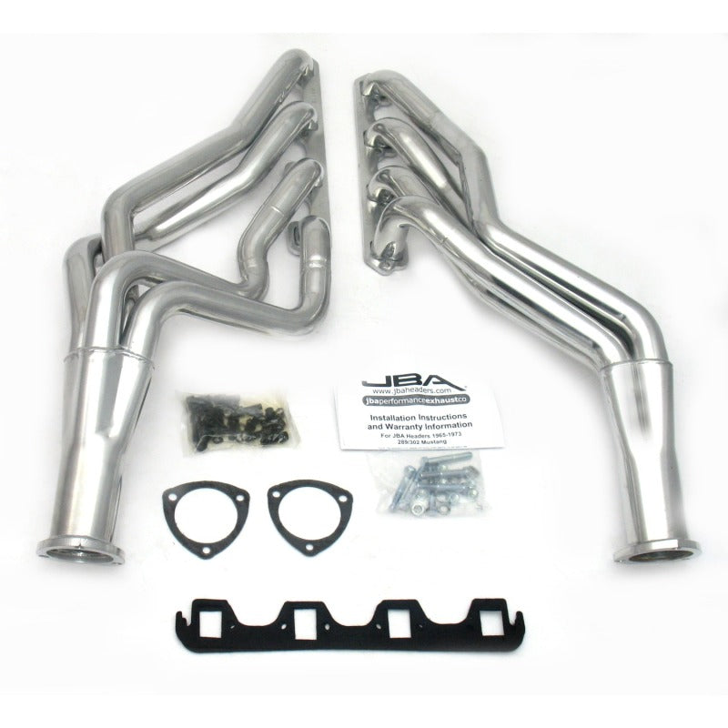 JBA 65-73 Ford Mustang 260-302 SBF 5 Speed T5/T56 1-3/4in Primary Silver Ctd Long Tube Header