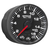 Autometer Spek-Pro Gauge Nitrous Press 2 1/16in 1600psi Stepper Motor W/Peak & Warn Blk/Blk