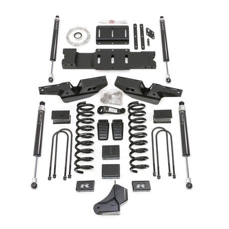 ReadyLIFT 49-19430 - 2019-2024 Dodge/Ram 3500 4.5'' coil lift kit - front and rear track bar brackets, front coils and rear blocks, drop brackets w/ Falcon shocks