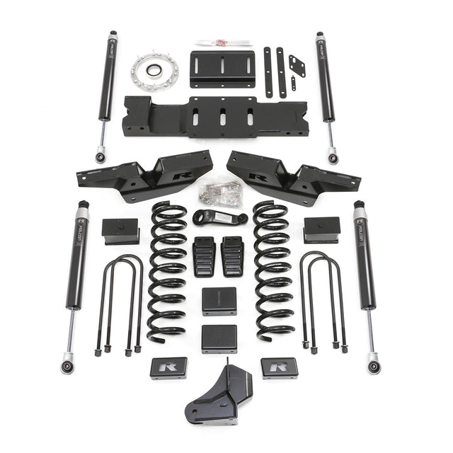 ReadyLIFT 49-19430 - 2019-2024 Dodge/Ram 3500 4.5'' coil lift kit - front and rear track bar brackets, front coils and rear blocks, drop brackets w/ Falcon shocks
