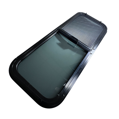 CRL Glass Slider Window w/ Clamp Ring (Driver Side) for Sprinter Van Wideout