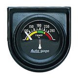 AutoMeter Gauge Console Water Temp 1.5in. 280 Deg. F Elec Blk Dial Blk Bezel Autogage