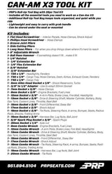 PRP 35pc Can-Am Roll Up Tool bag Tool kit - Black