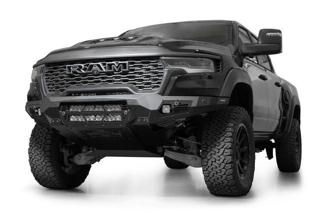 Addictive Desert Designs 25+ RAM 1500 RHO Bomber Front Bumper  (20 Inch Lights)