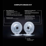 R1 17-20 Ford FusIon Front & Rear Drill/Slot Carbon Coated Rotor Set w/Optimum Pads