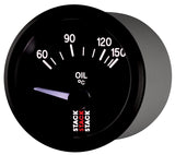 Autometer Stack 52mm 60-150 Deg C M10 Male Electric Oil Temp Gauge - Black