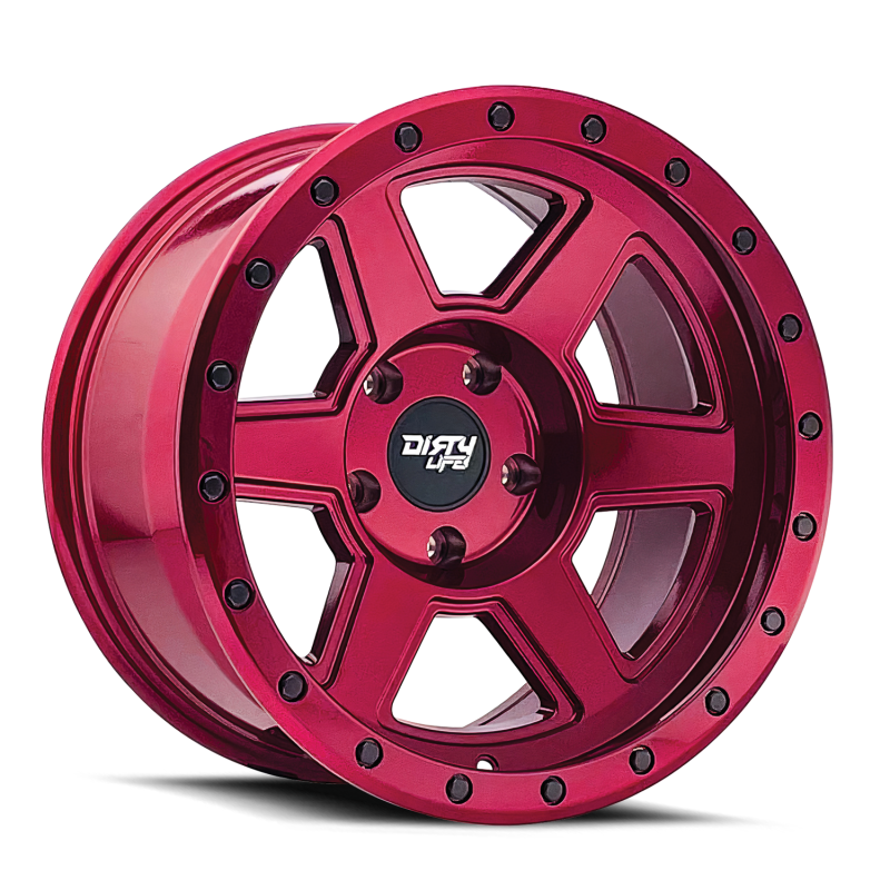 Dirty Life 9315 Compound 17x9 / 6x139.7 BP / -12mm Offset / 106mm Hub Crimson Candy Red Wheel