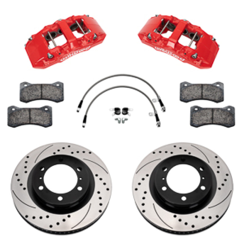 Wilwood 24-25 Toyota Tacoma Front Aero6-DM Big Brake Kit 13.38 In SRP Drilled Slotted Rotor/w Lines