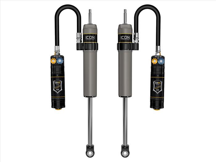 ICON 2024-2025 Toyota Tacoma, 0-1 Lift, Rear, V.S. 2.5 Aluminum Series Shock Absorbers, Remote Reservoir w/ CDXS, Pair