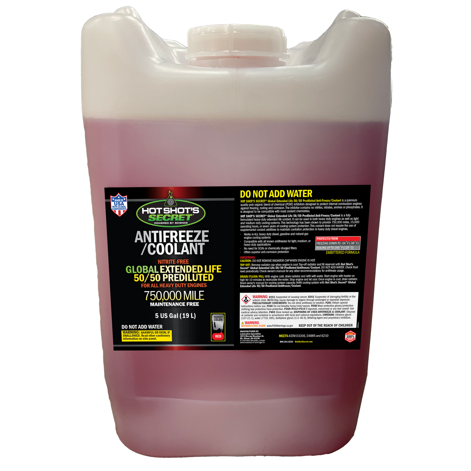 Hot Shot's Secret 750K 50/50 RED ANTIFREEZE - 5 GALLON