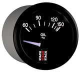 Autometer Stack 52mm 60-150 Deg C M10 Male Electric Oil Temp Gauge - Black