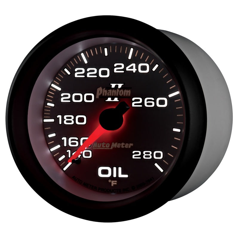 AutoMeter Gauge Oil Temp 2-5/8in. 140-280 Deg. F Mechanical Phantom II