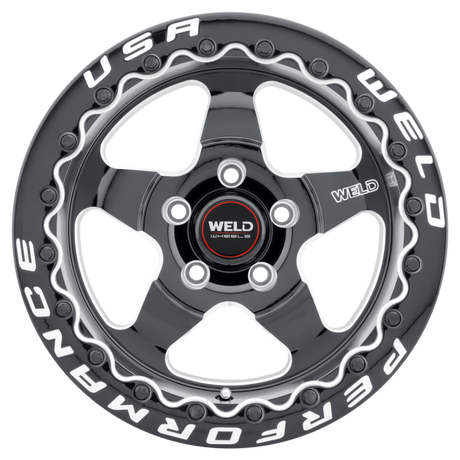 Weld 18x10 Ventura Bead Lock 5x114.3 ET45 BS7.27 Gloss BLK MIL DIA 78.1