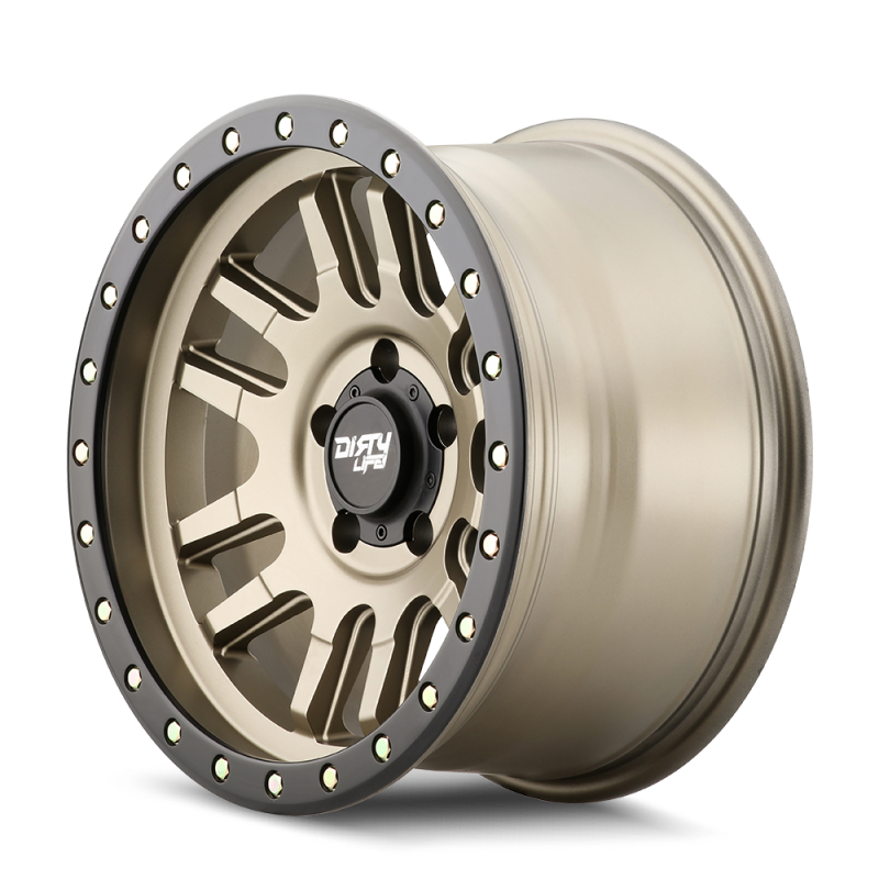 Dirty Life 9309 Canyon Pro 17x9/6x135 BP/0mm Offset/87.1mm Hub Satin Gold Wheel - Beadlock