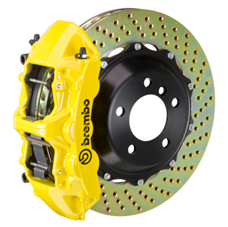 Brembo 78-79 930 Front GT BBK 6 Piston Cast 355x32 2pc Rotor Drilled- Yellow