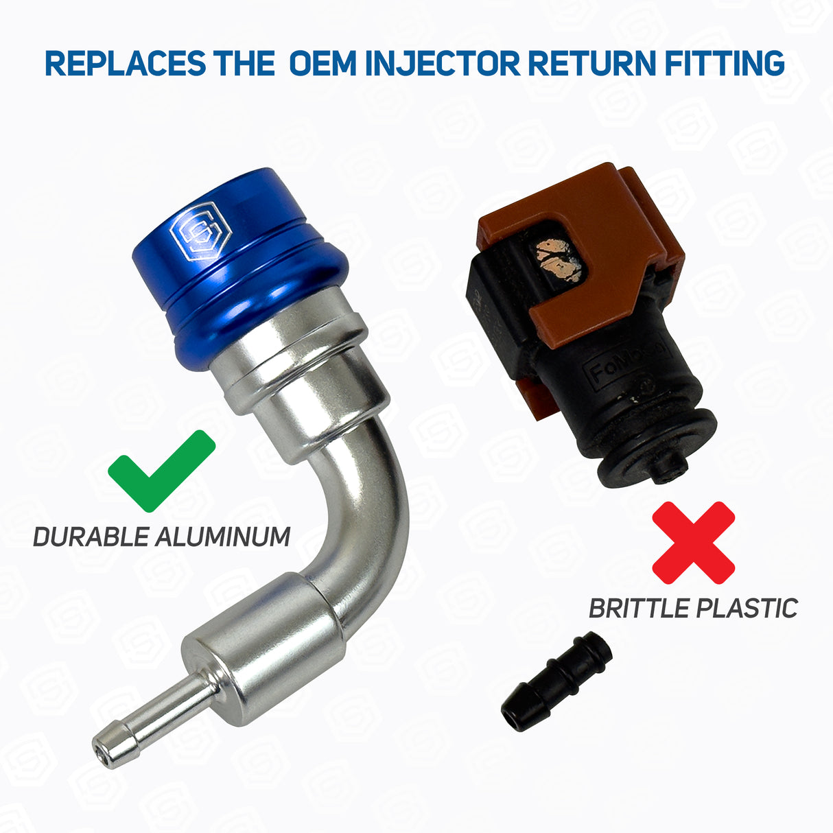 S&S Diesel 6.7F17-LPF Fuel Leak Prevention Fitting kit contents