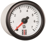 Autometer Stack 52mm 0-7 Bar M10 Male Pro Stepper Motor Oil Pressure Gauge - White