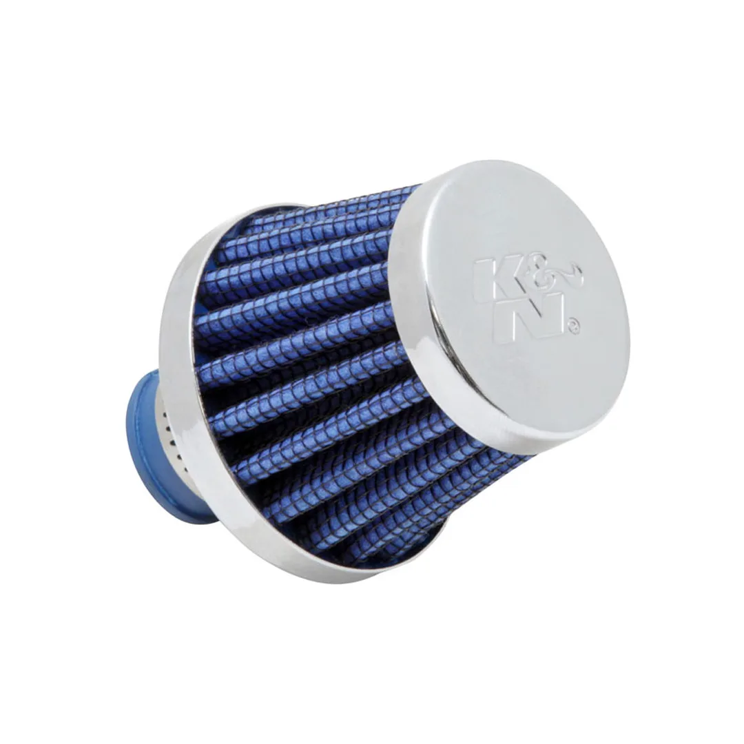 K&N 3/8in-1/2inid Flg X 2in od B X 1-3/4in h X 1.5in Tp Cr Multi Lingual Blue