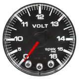 Autometer Spek-Pro Gauge Voltmeter 2 1/16in 16V Stepper Motor W/Peak & Warn Blk/Chrm