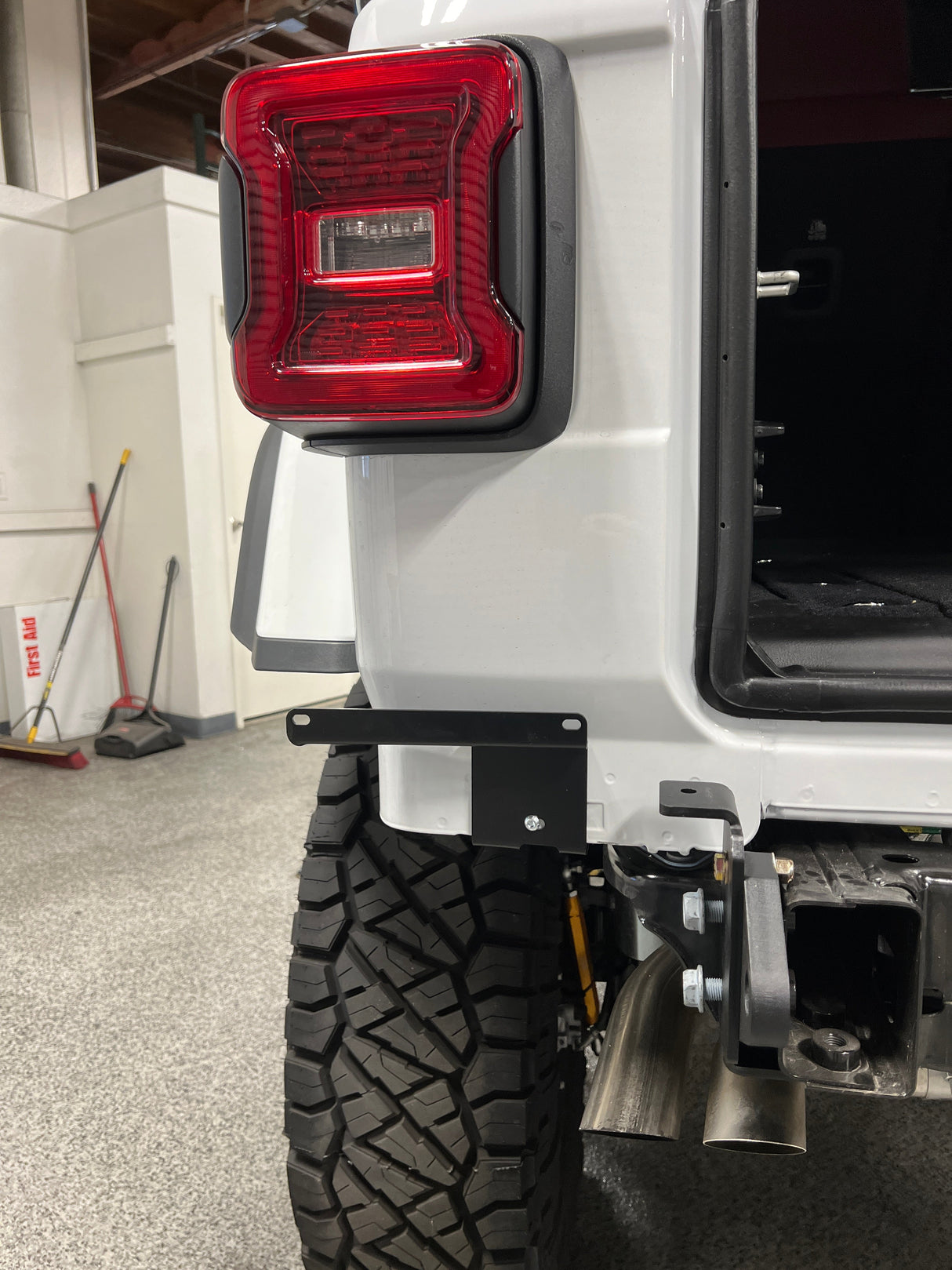 EVO MFG 2018-2024 Jeep Wrangler JL Body License Plate Mount Holder, Left Side Black