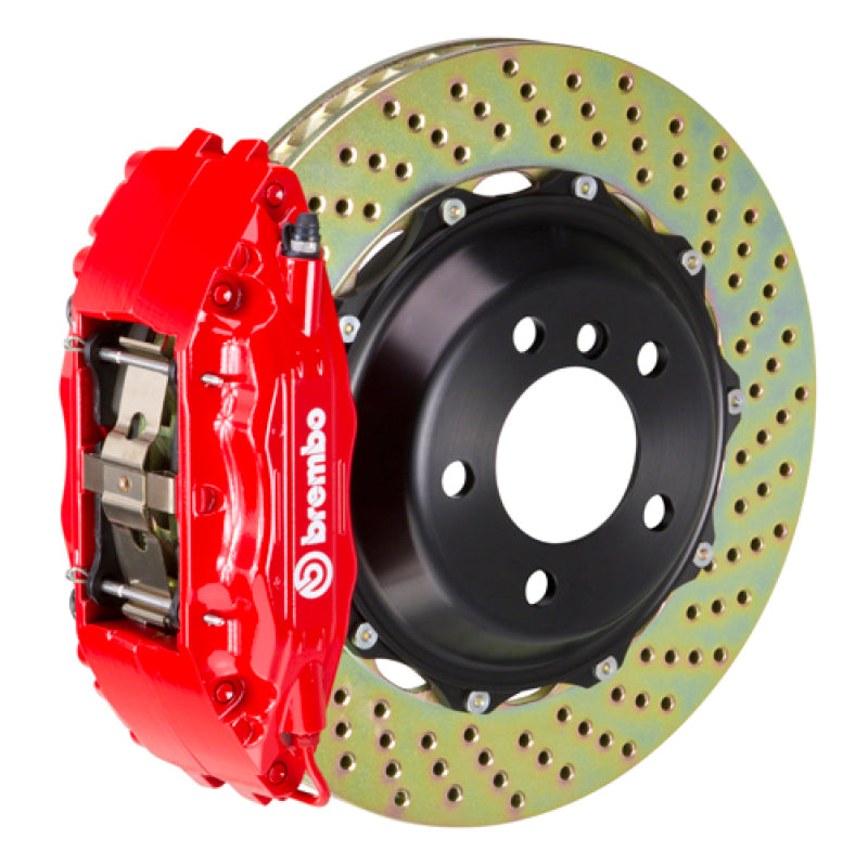 Brembo 78-79 930 Front GT BBK 6 Piston Cast 355x32 2pc Rotor Drilled-Red