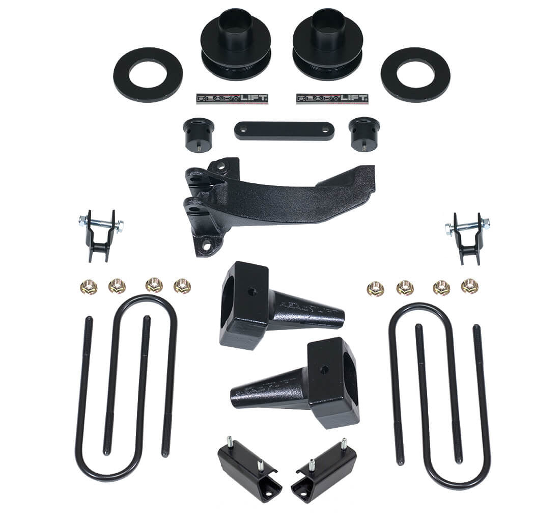 ReadyLIFT 69-2524 - 2011-2016 Ford F250 2.5'' SST Lift Kit with 4'' Rear Tapered Blocks - 1 Piece Drive Shaft without Shocks