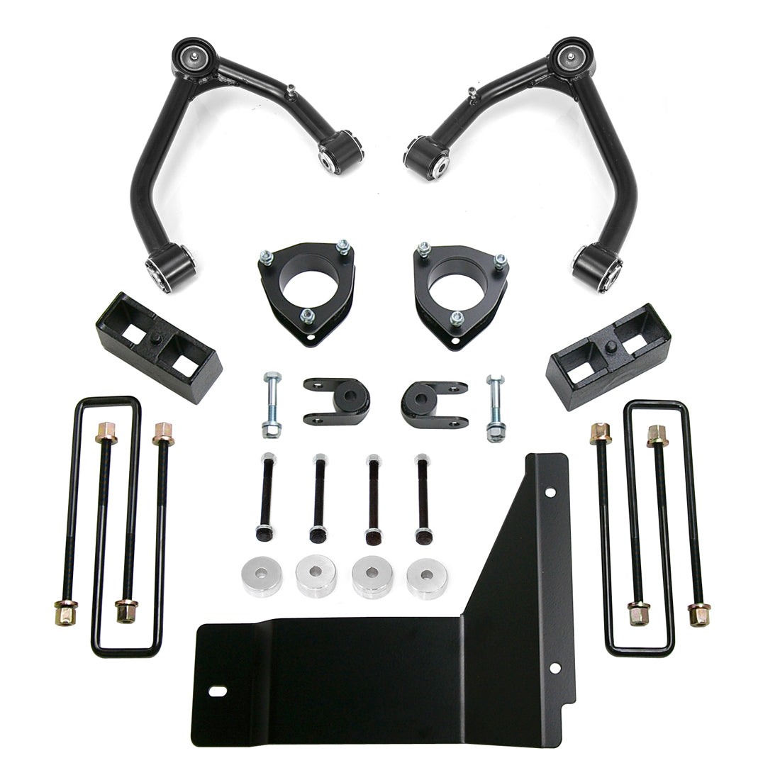 ReadyLIFT 69-3485 - 2007-2013 Chevrolet/GMC 1500 4'' SST Lift Kit Front with 3'' Rear Blocks with Upper Control Arms for Cast Steel OE Upper Control Arms without Shocks