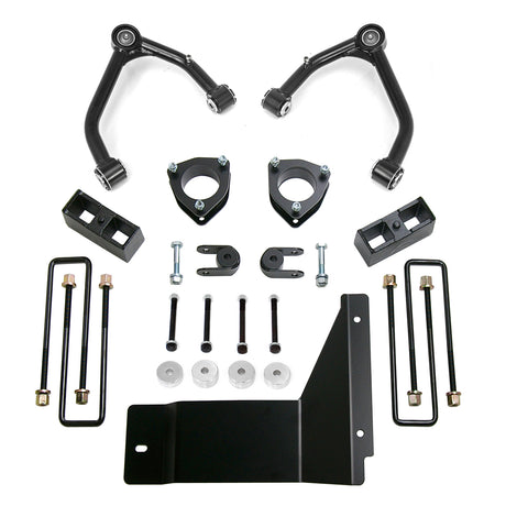 ReadyLIFT 69-3485 - 2007-2013 Chevrolet/GMC 1500 4'' SST Lift Kit Front with 3'' Rear Blocks with Upper Control Arms for Cast Steel OE Upper Control Arms without Shocks
