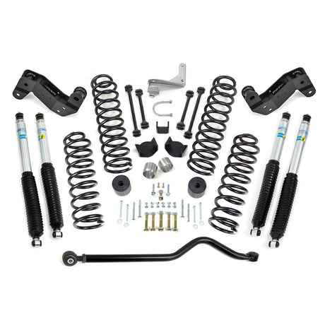 ReadyLIFT 69-6404 - 2017-2018 Jeep JK 4'' Coil Spring Kit with Adjustable Track Bar, Caster Correction Bracket, Exhaust Spacer with Bilstein Shocks