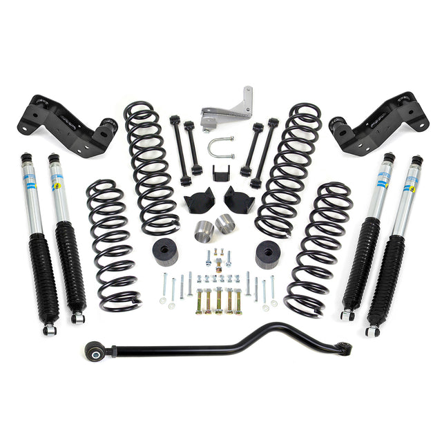 ReadyLIFT 69-6404 - 2017-2018 Jeep JK 4'' Coil Spring Kit with Adjustable Track Bar, Caster Correction Bracket, Exhaust Spacer with Bilstein Shocks