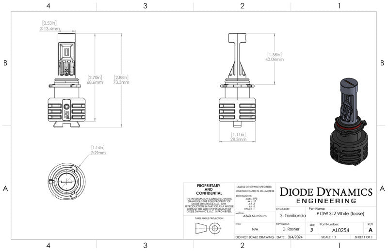 Diode Dynamics P13W White SL2 LED Bulb (one)