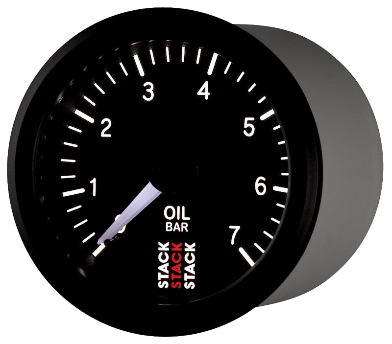 Autometer Stack Instruments 52mm 0-7 BAR M10 (M) Mechanical Oil Pressure Gauge - Black