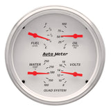 AutoMeter Gauge Kit 2 Pc. Quad & Speedometer 5in. Arctic White