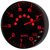 Autometer Spek-Pro Gauge Tachometer 5in 8K Rpm W/Shift Light & Peak Mem Black/Black